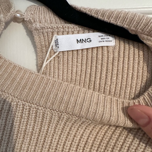Mango Ribbed Beige Knit Top - Picture 3 of 5